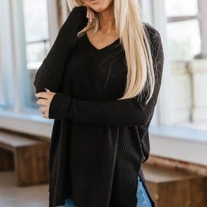 V-Neck Waffle Tunic